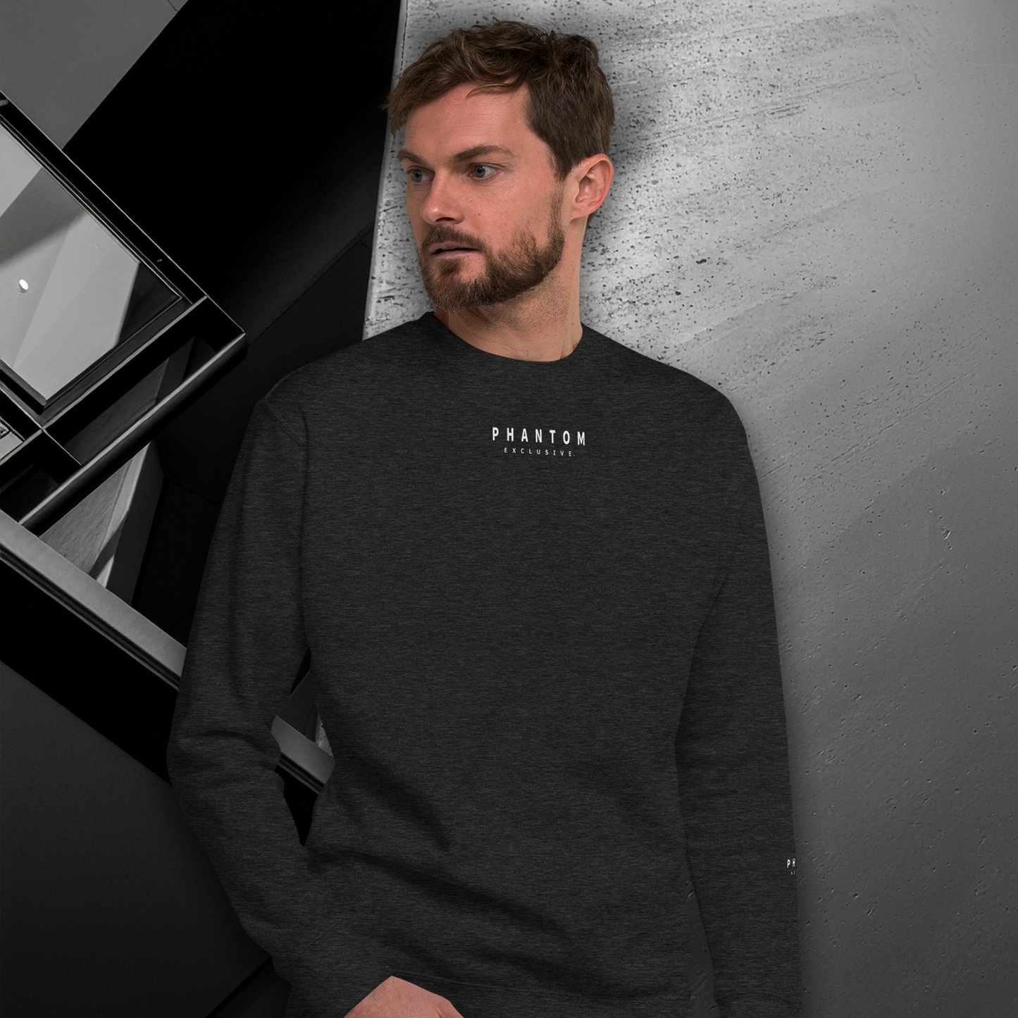 Premium Relaxed Fitted Jumper - Charcoal & White