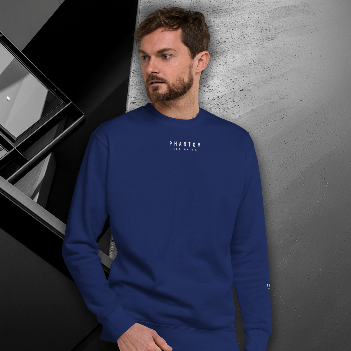 Premium Relaxed Fitted Jumper - Blue & White