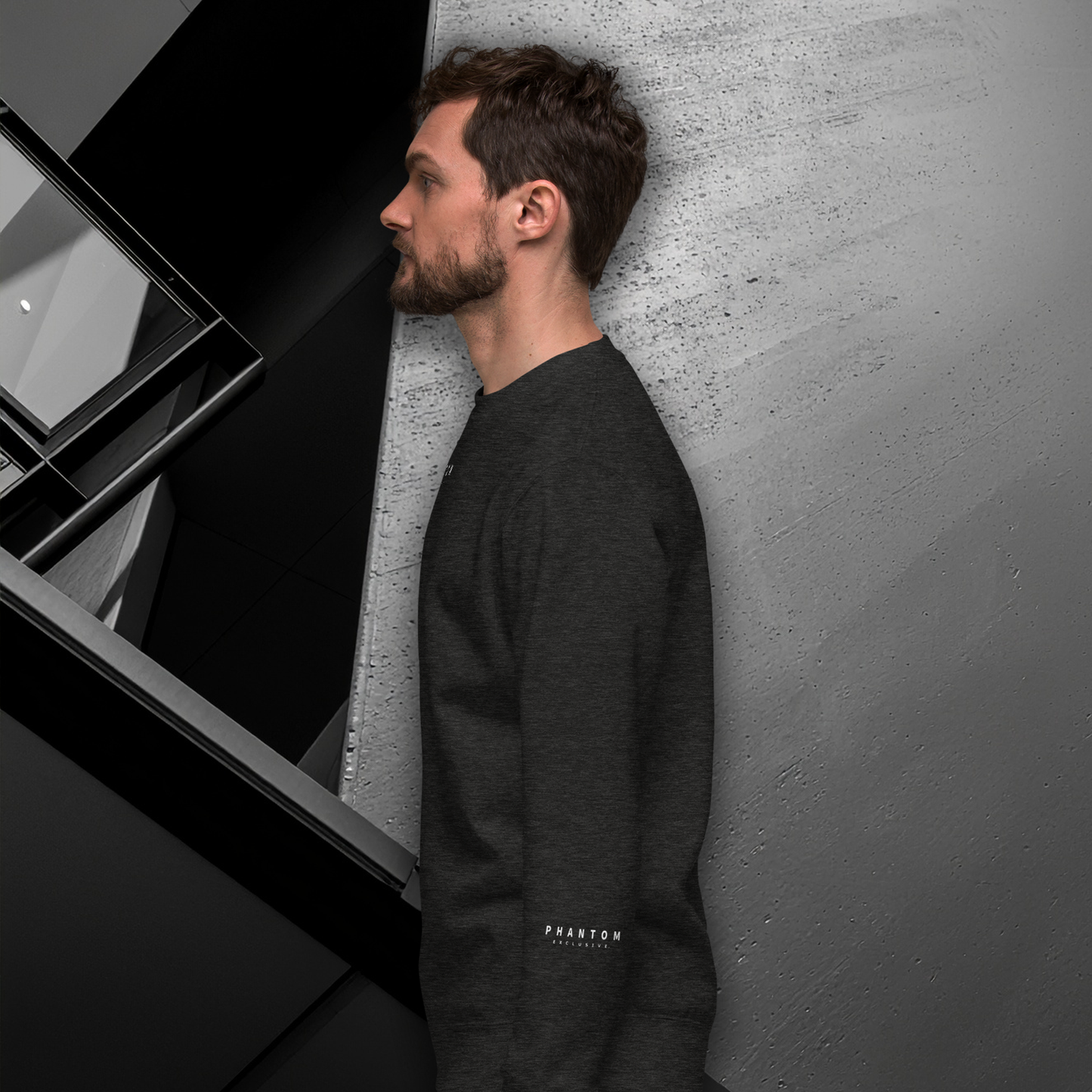 Premium Relaxed Fitted Jumper - Charcoal & White