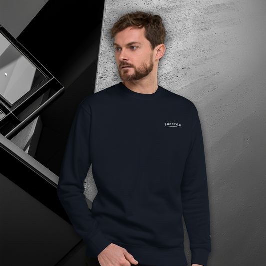 Mens Embroided Cotton Jumper - Navy