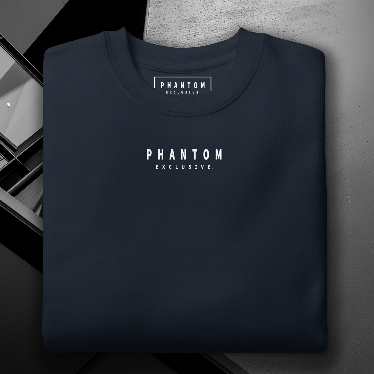 Premium Relaxed FItted Jumper - Navy Blue & White