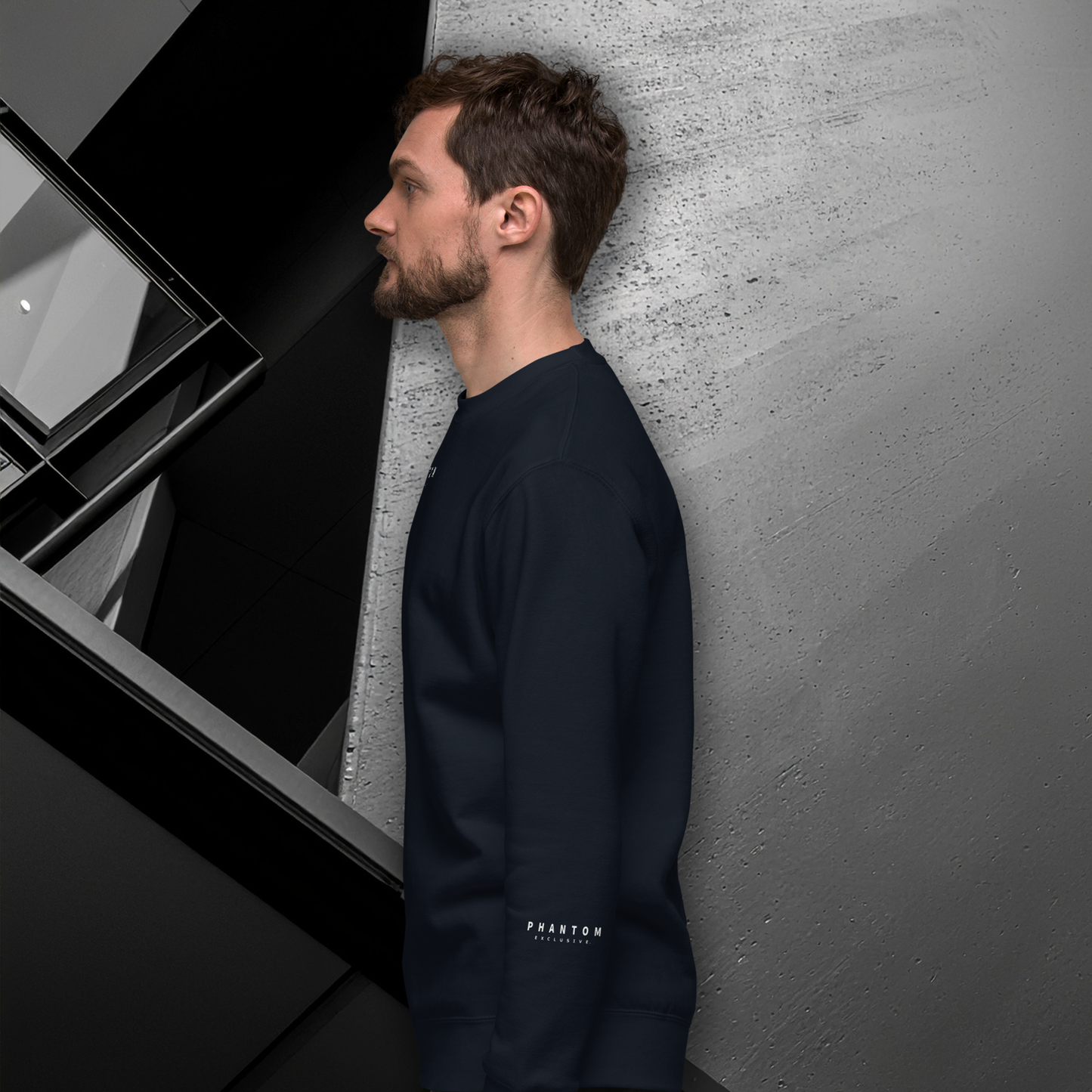 Premium Relaxed FItted Jumper - Navy Blue & White